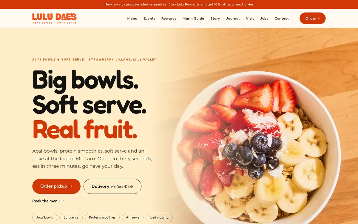 Lulu Dae's website on desktop