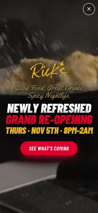 Rick's Seattle website on mobile